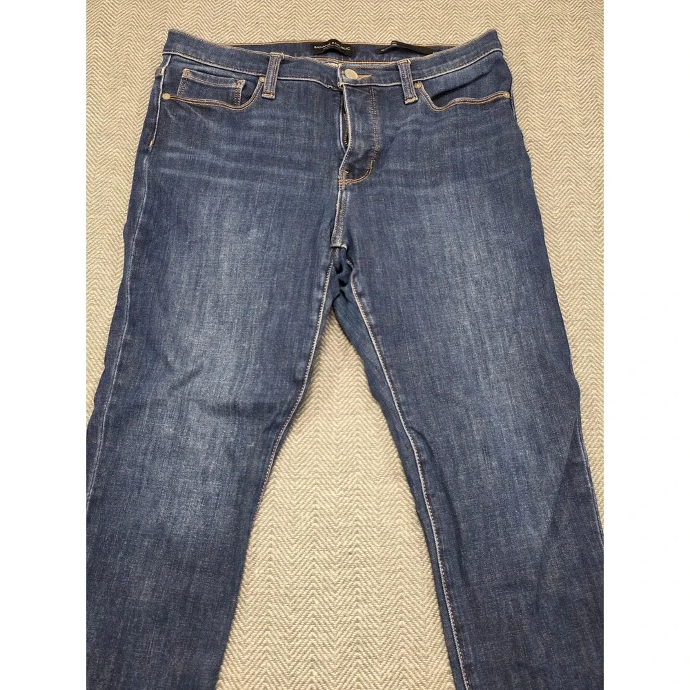 Banana Republic Mid Rise Skinny Jeans Dark Wash Raw Hem 29 Petite‎ Washwell